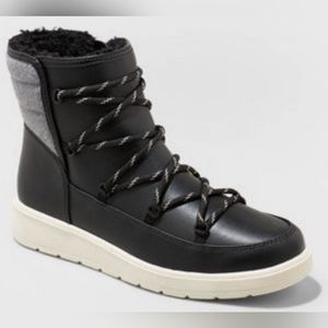 Women's Lena Puff Collar Lace-Up Boots - Universal Thread